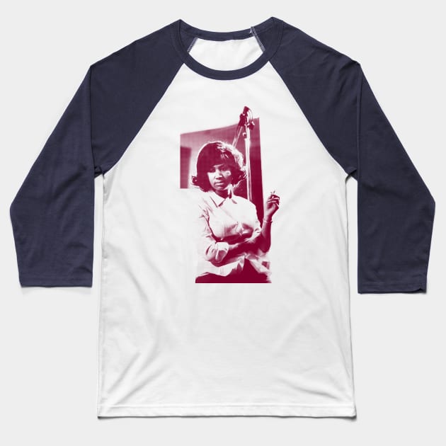 Aretha Franklin Vintage Tribute Design Baseball T-Shirt by DankFutura